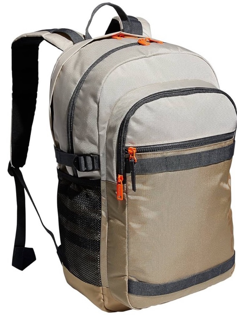 adidas Beige and Tan Backpack with Orange Accents